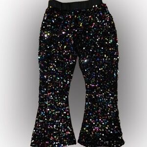 Abby and Evie Multicolor Sparkling Sequin Bell Pants Size 6